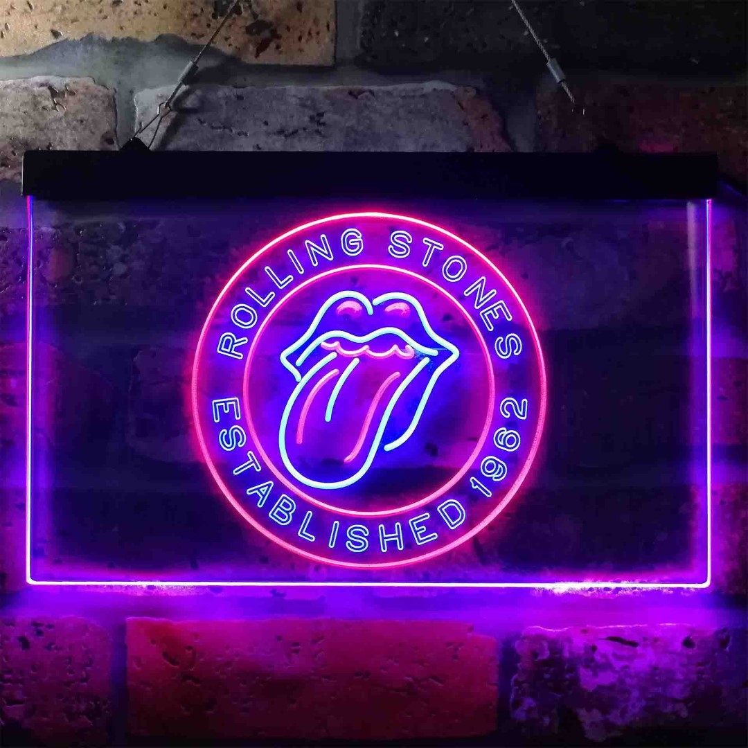 Rolling Stones Dual LED Neon Light Sign